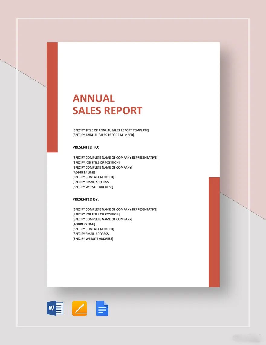Annual Sales Report Sample Template