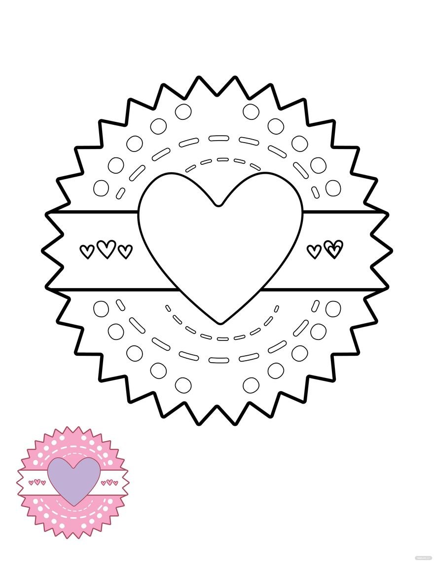Free Heart Stamp Coloring Page