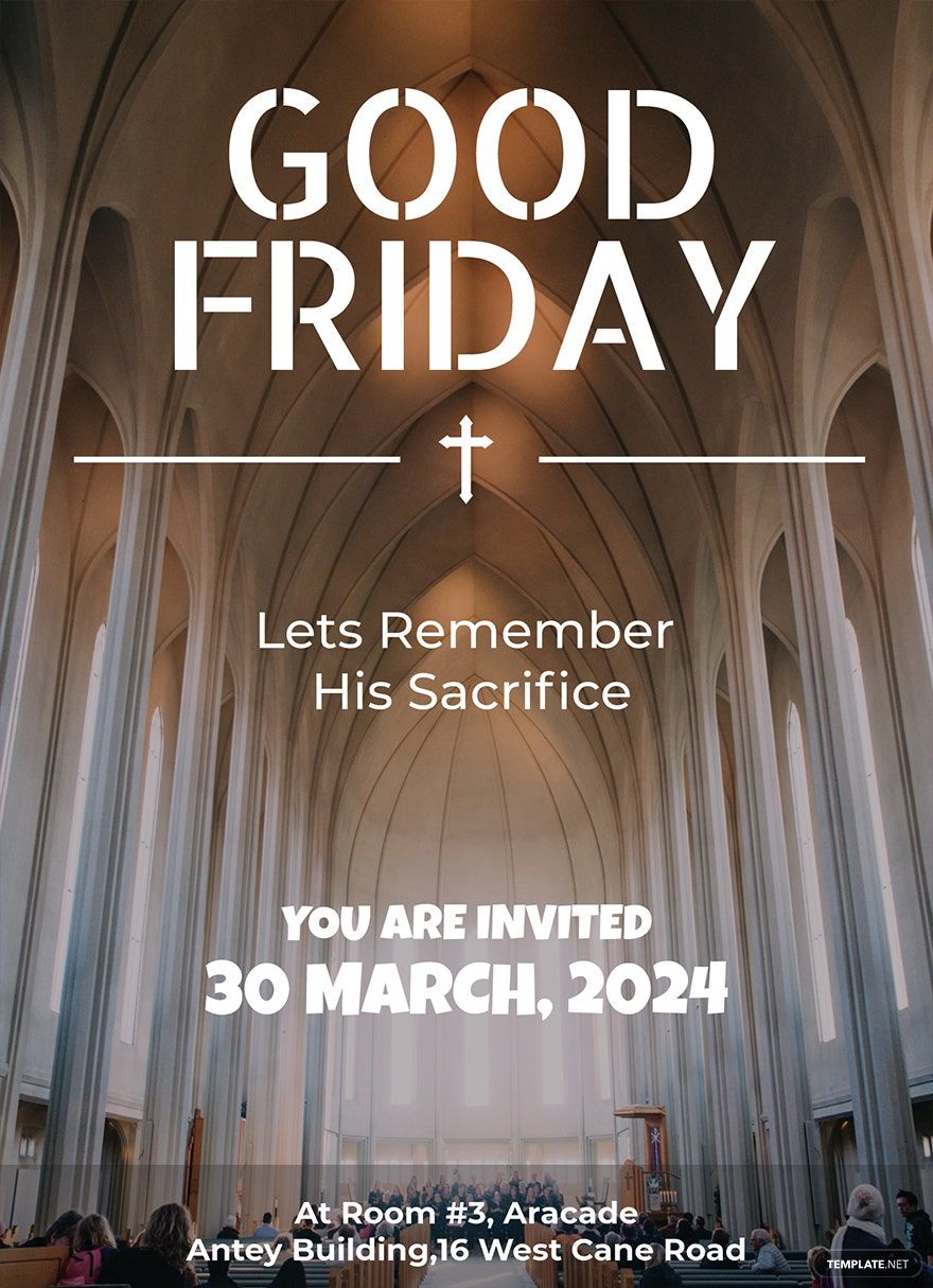 Good Friday Invitation Template in PSD