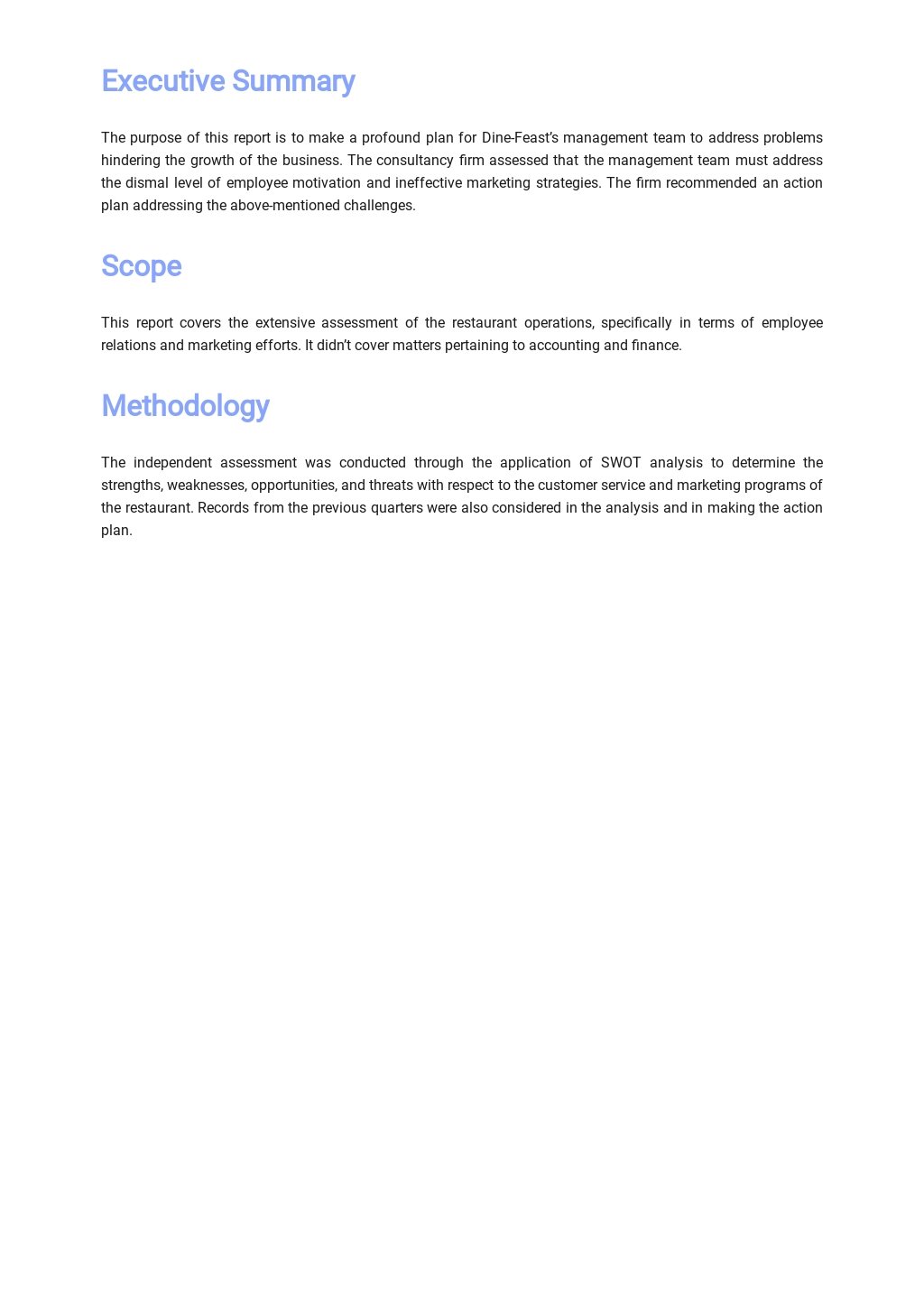 Consulting Report Template [Free PDF] Word (DOC) Apple (MAC) Pages