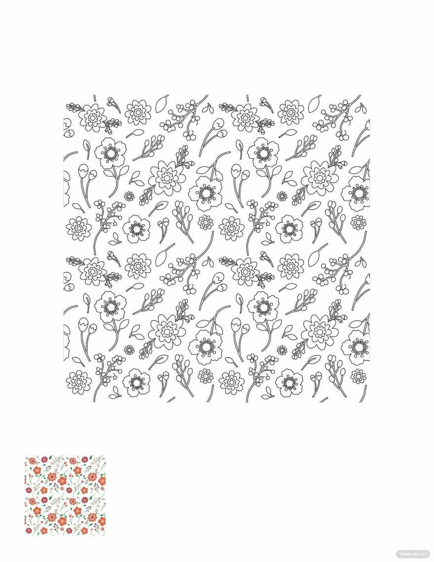 Free Floral Pattern Coloring Page
