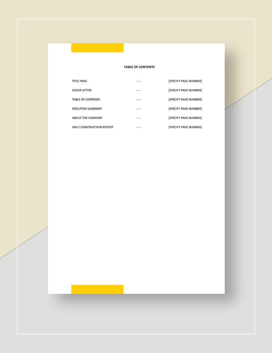 Daily Construction Report Template