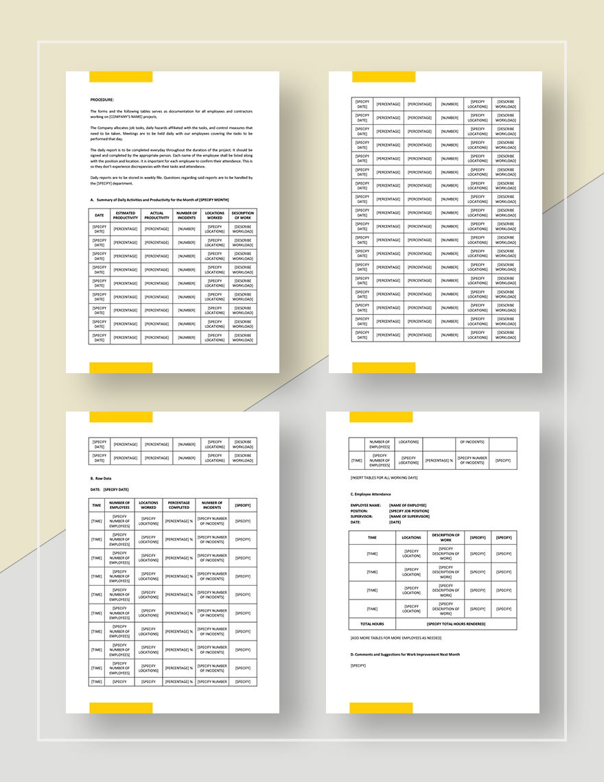 Daily Construction Report Template