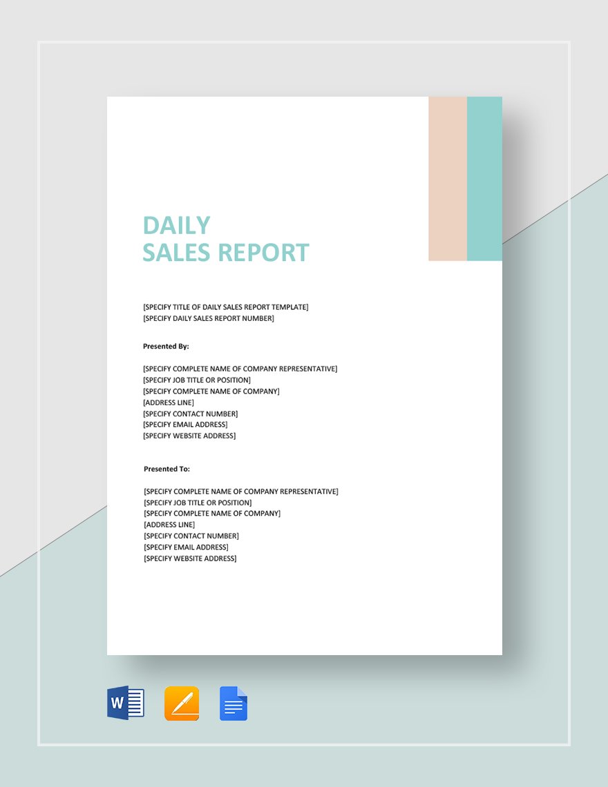 Daily Sales Report Template
