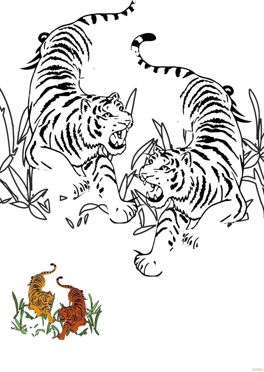 Free Angry Tiger Coloring Page