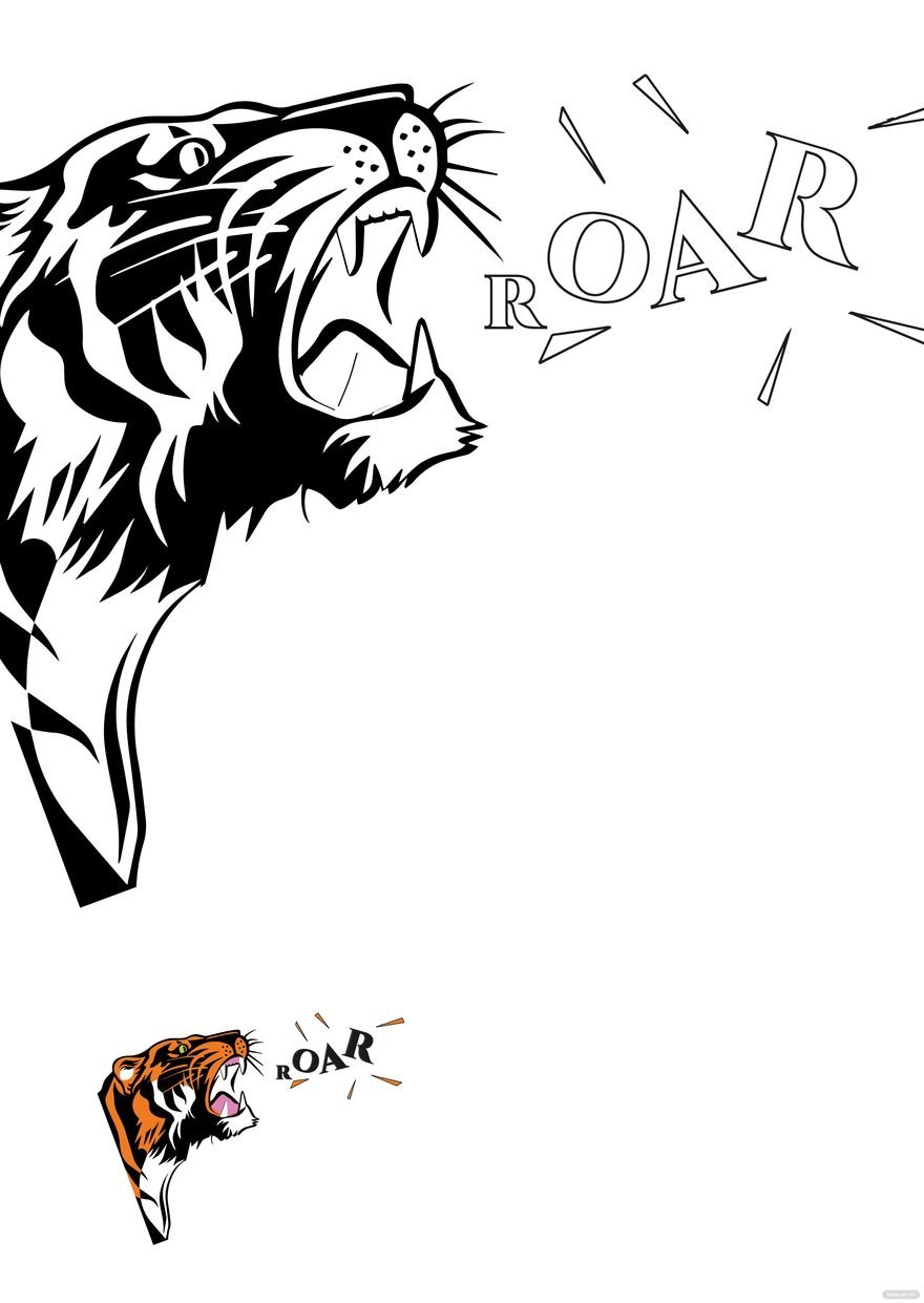 Free Roaring Tiger Coloring Page