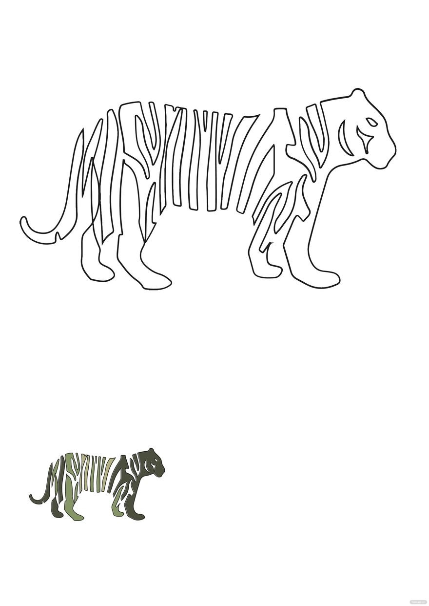 Free Tiger Camo Coloring Page
