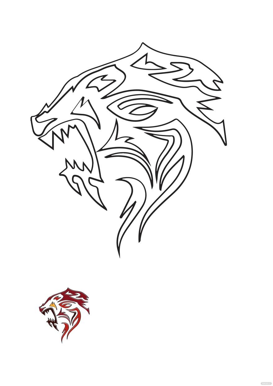 Free Tribal Tiger Coloring Page