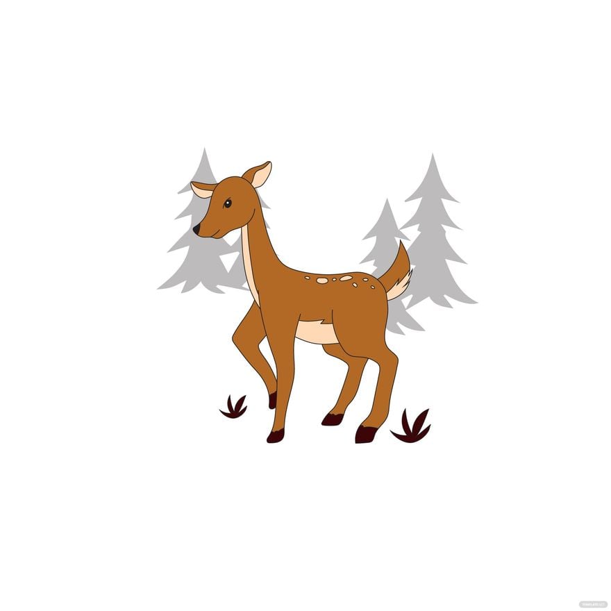 Free Cartoon Deer Clipart - Illustrator 