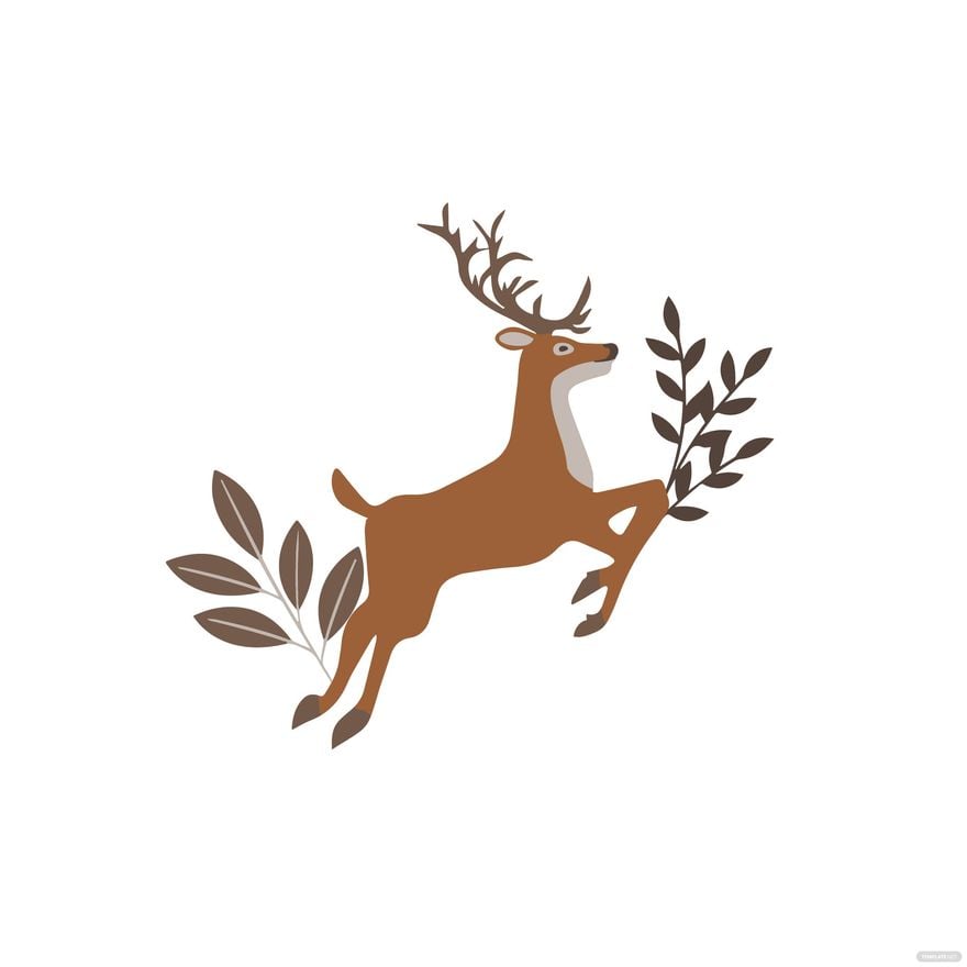 Jumping Deer Clipart in Illustrator