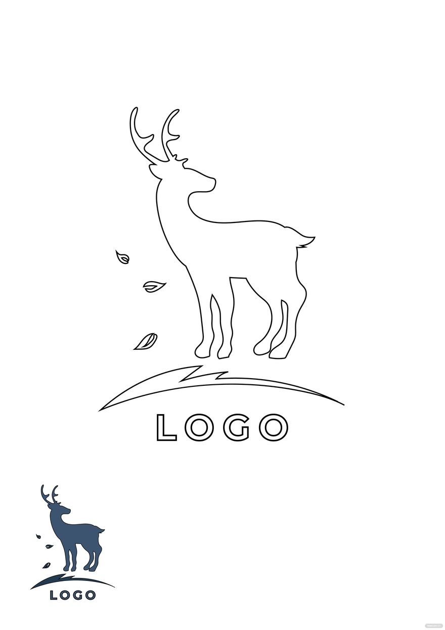 Free Deer Logo Coloring Page