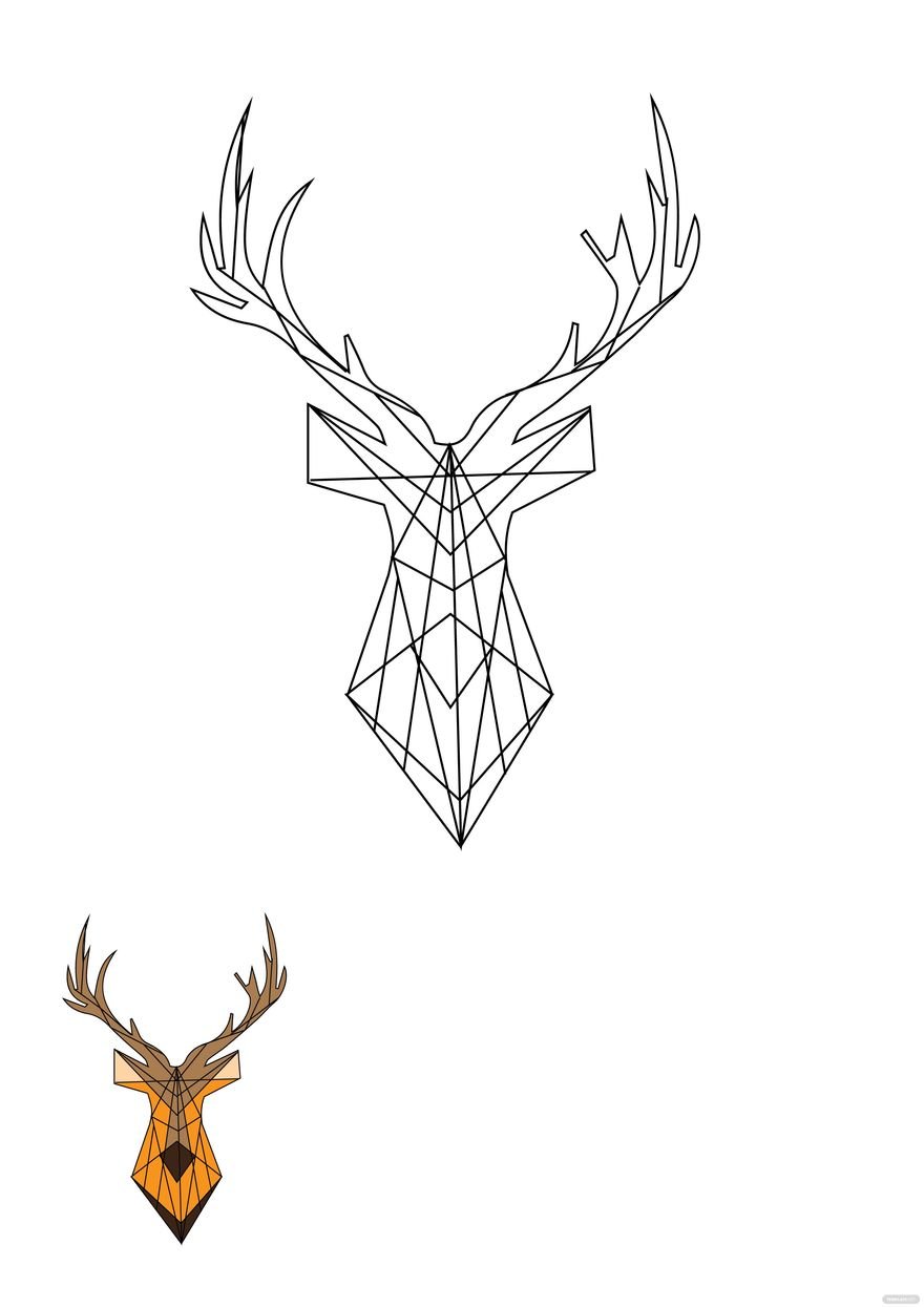 Free Polygonal Deer Coloring Page
