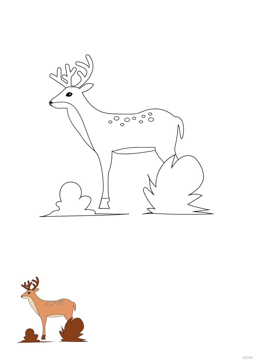 Free Simple Deer Coloring Page
