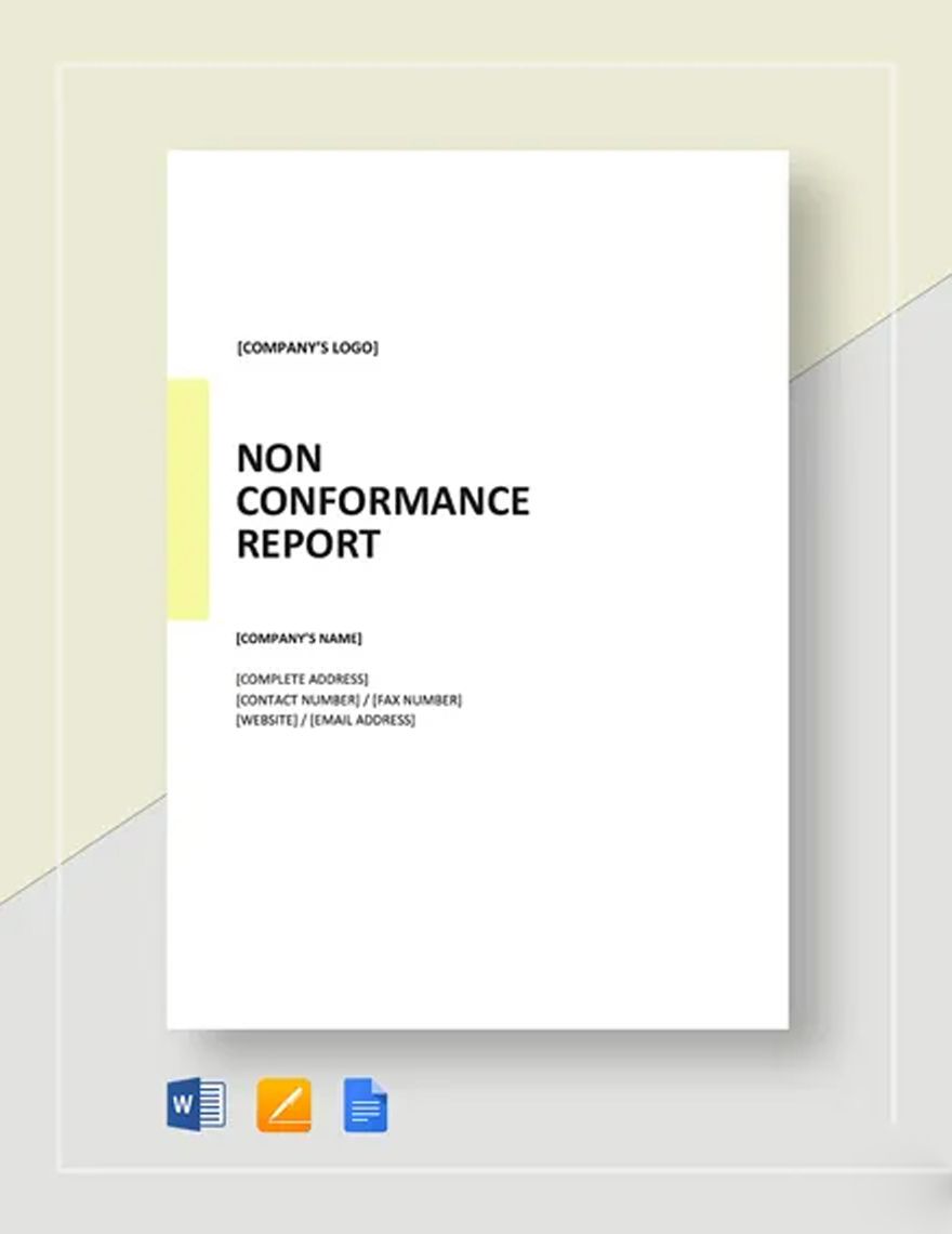 Non Conformance Report Template