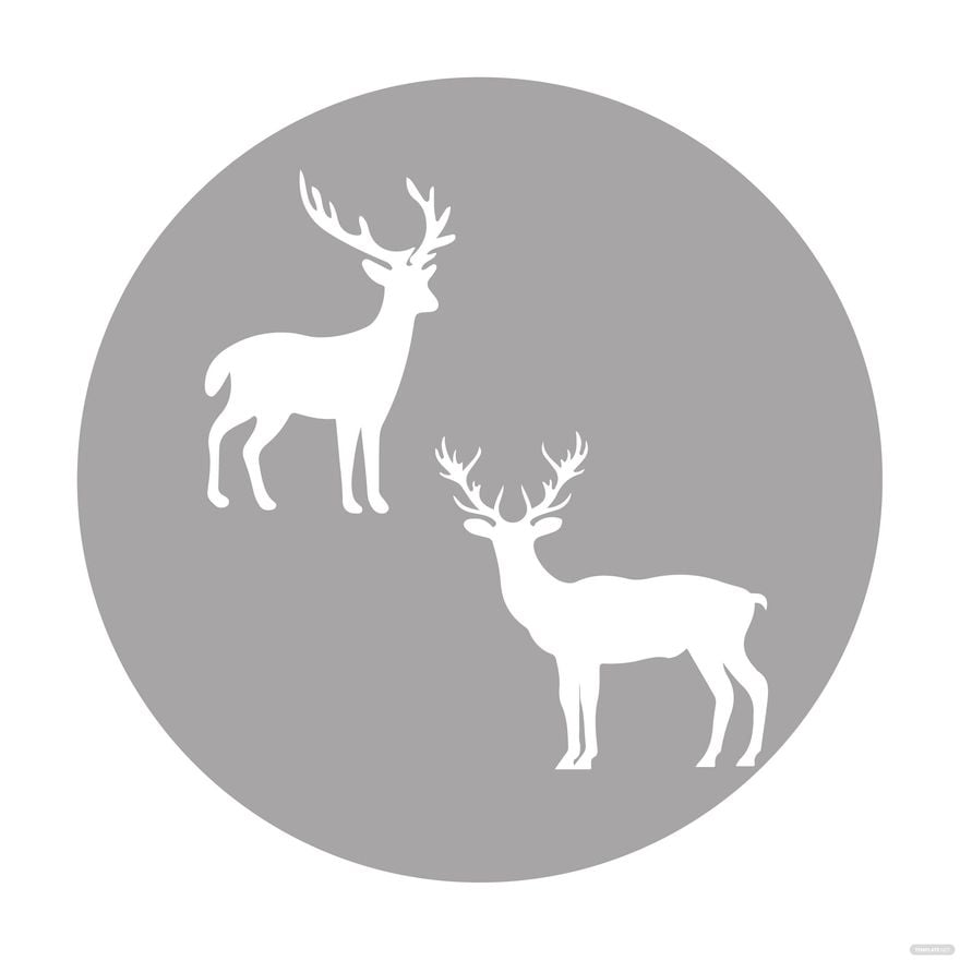 White Deer Clipart in Illustrator