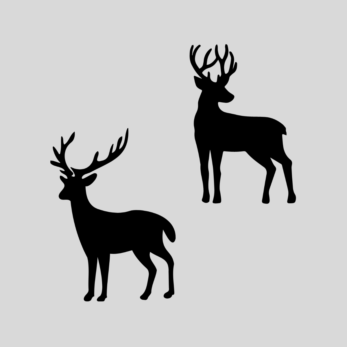Black Deer Clipart Template
