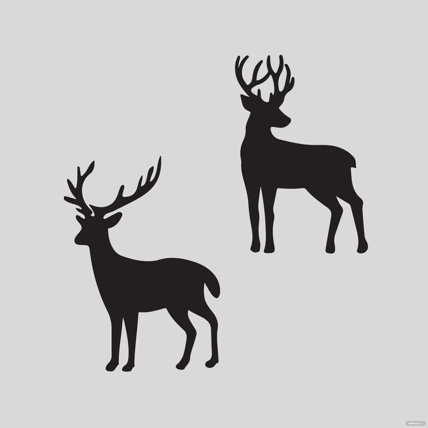 Free Black Deer Clipart in Illustrator