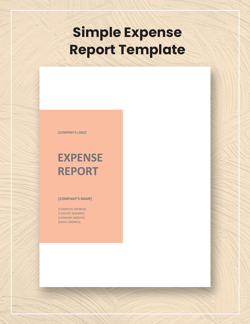 Simple Expense Report Template