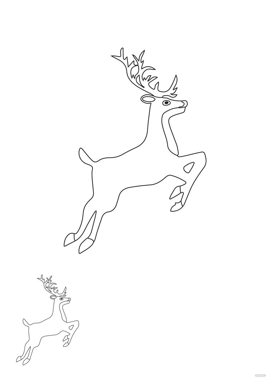 Free White Deer Coloring Page