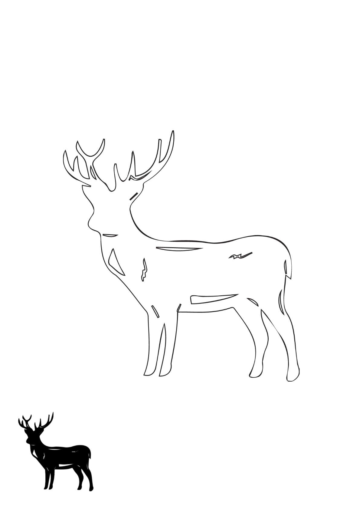 Black Deer Coloring Page Template - Edit Online & Download