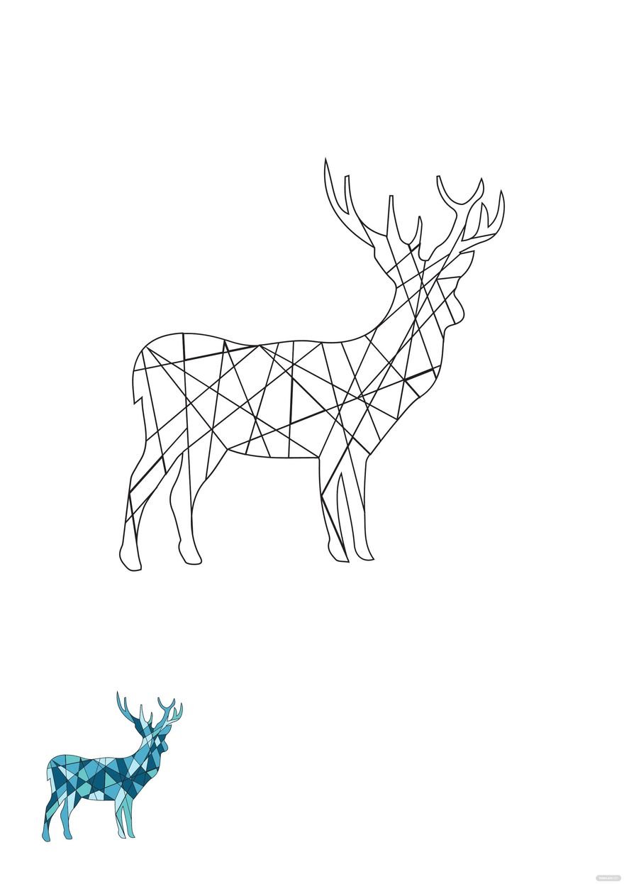 Free Abstract Deer Coloring Page