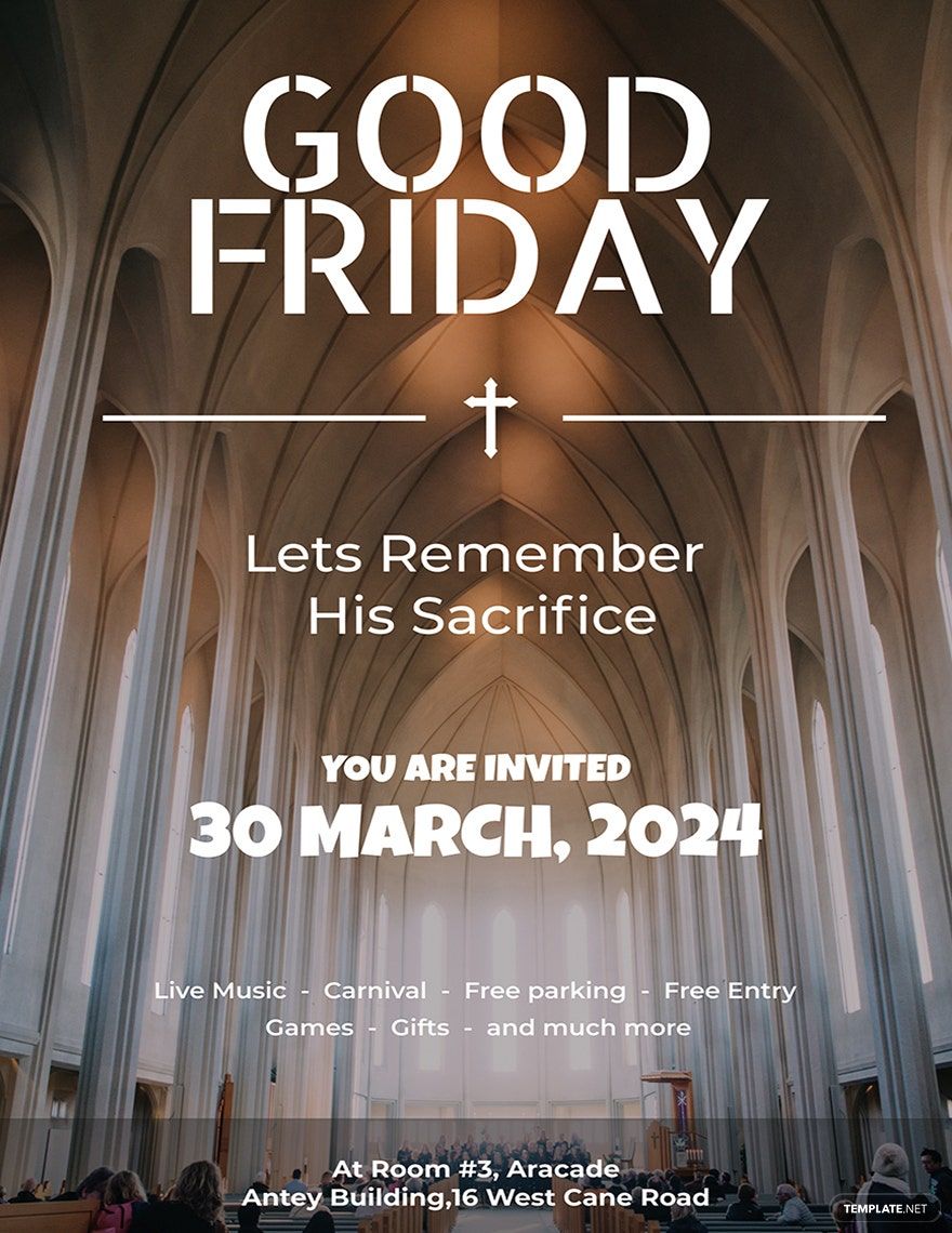A4 Good Friday Poster Template