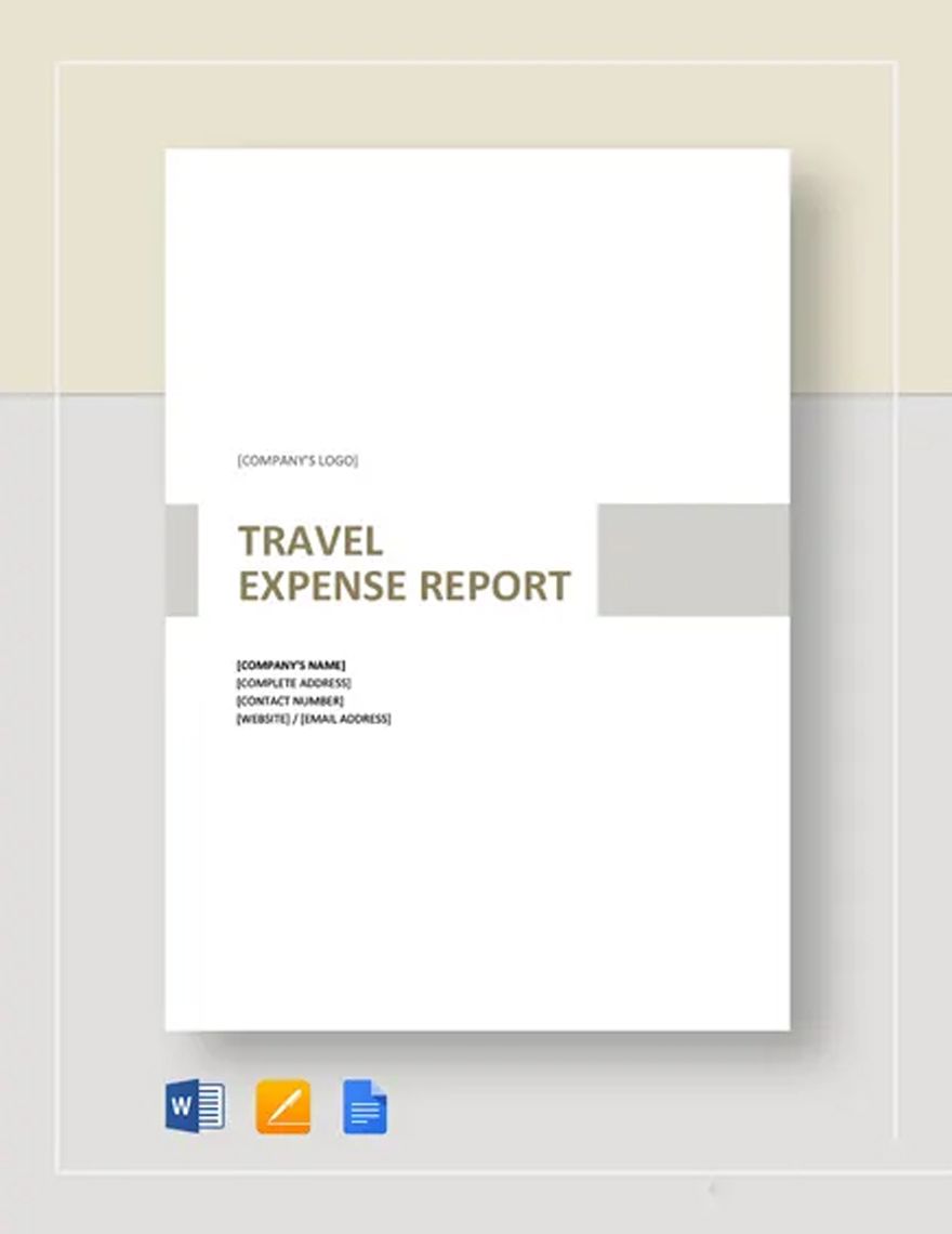 Free Simple Travel Expense Report Template