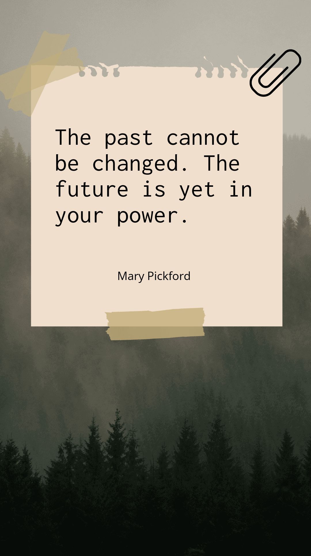 Mary Pickford - The past cannot be changed. The future is yet in your power.