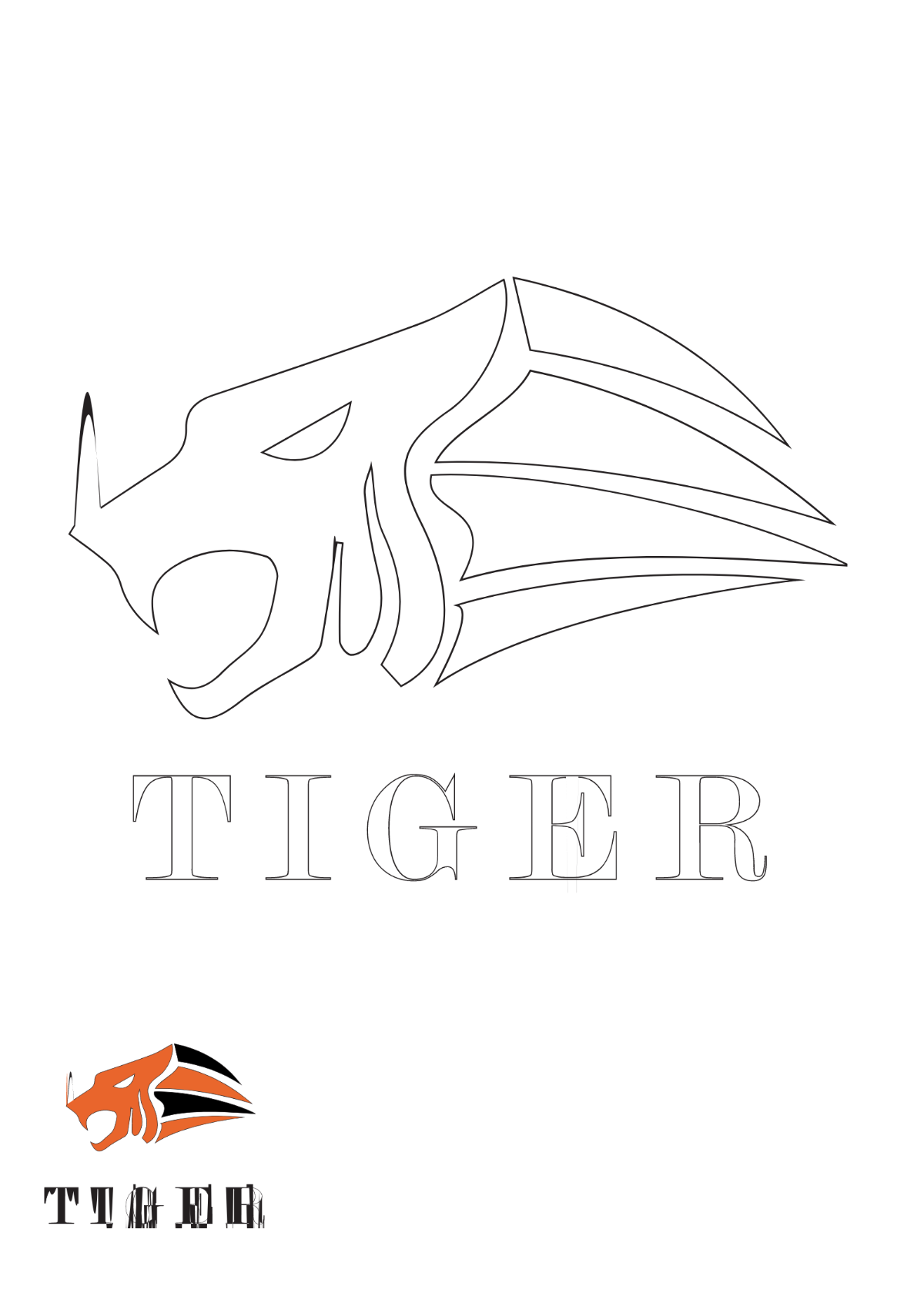 Free Tiger Logo Coloring Page Template