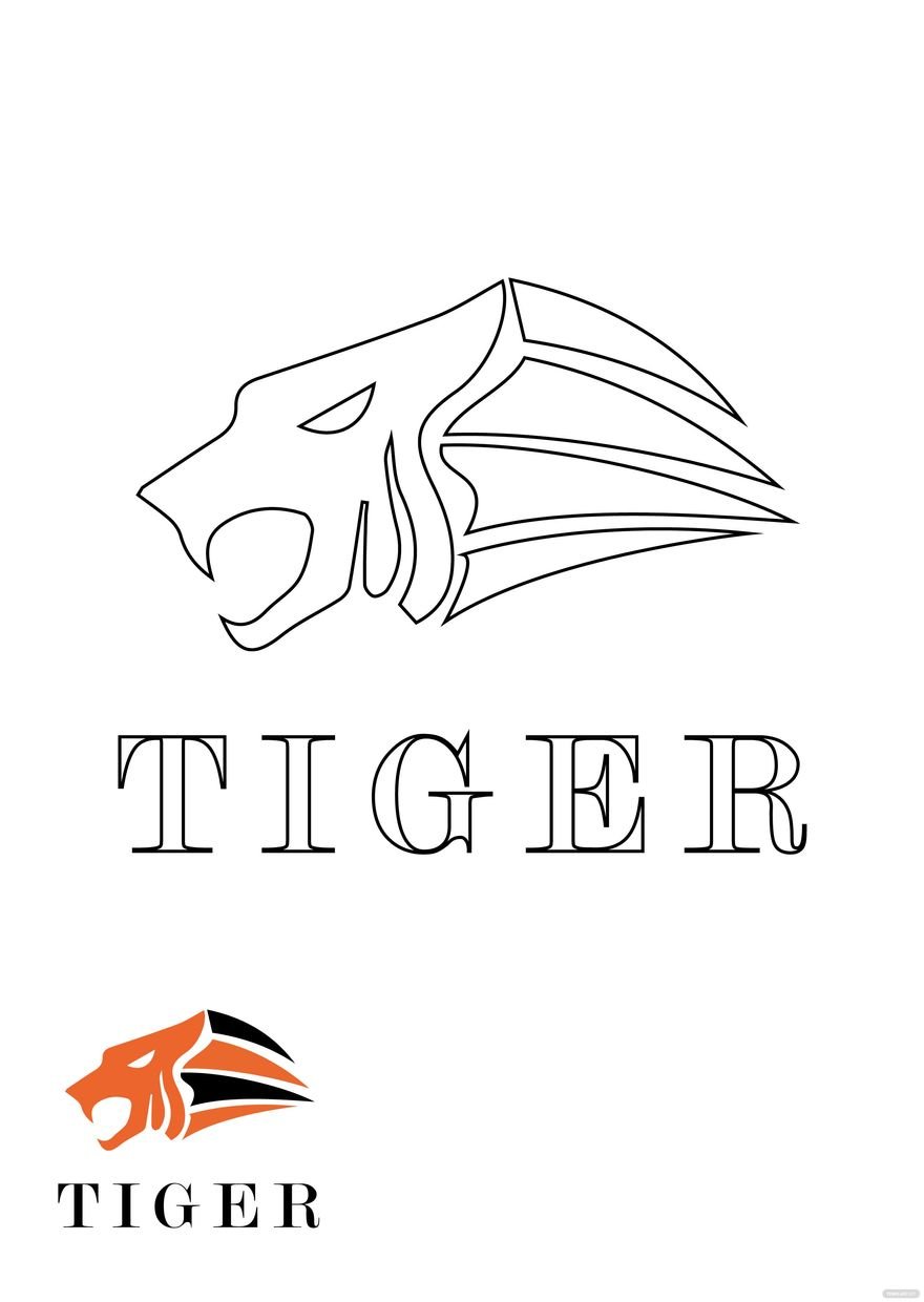 Free Tiger Logo Coloring Page