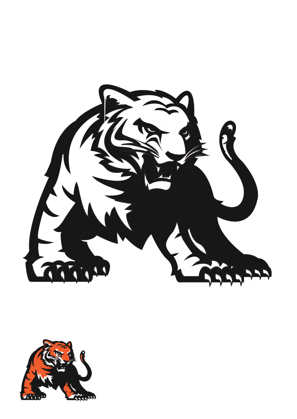 Bengal Tiger Coloring Page Template