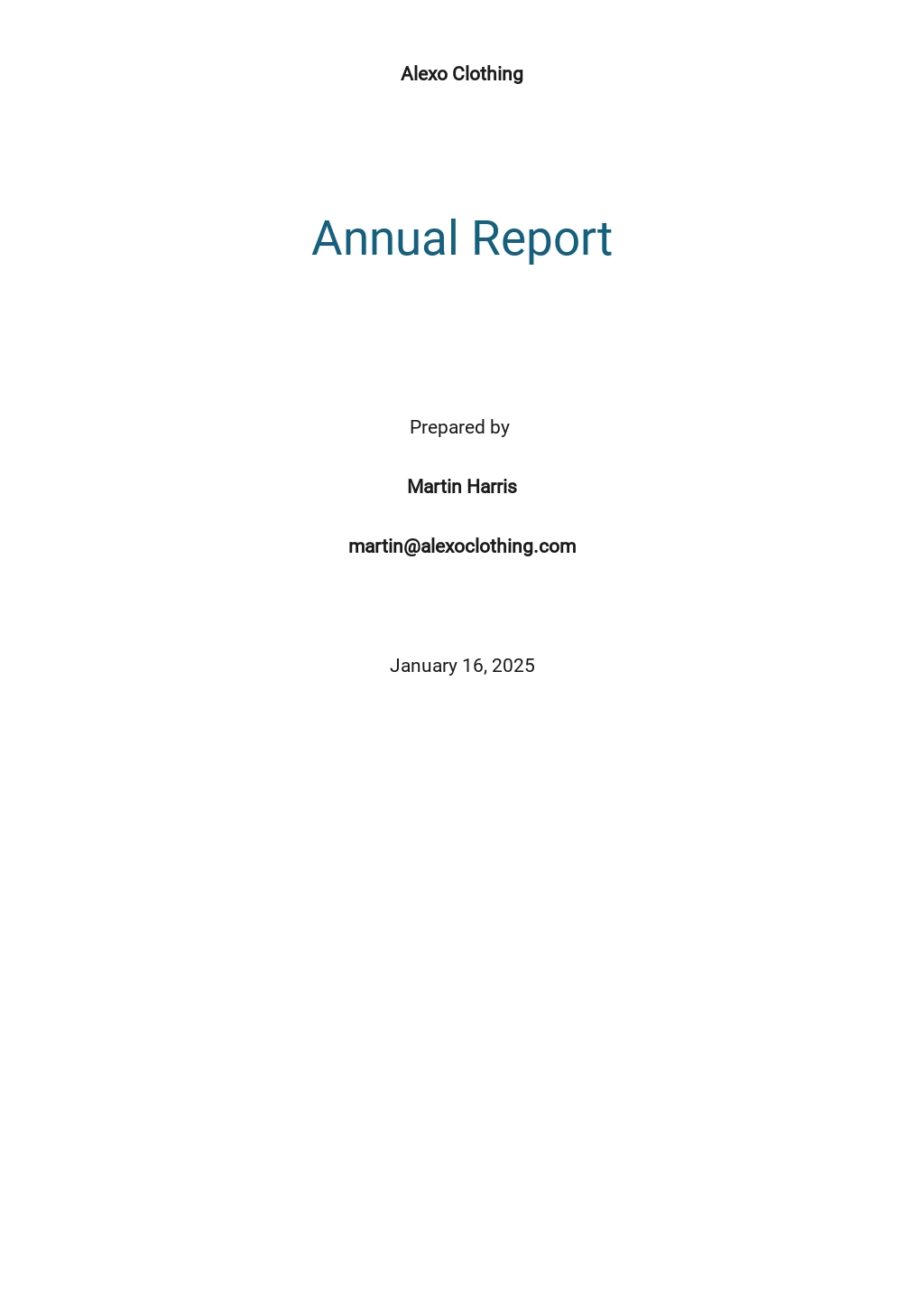 annual report word template free download