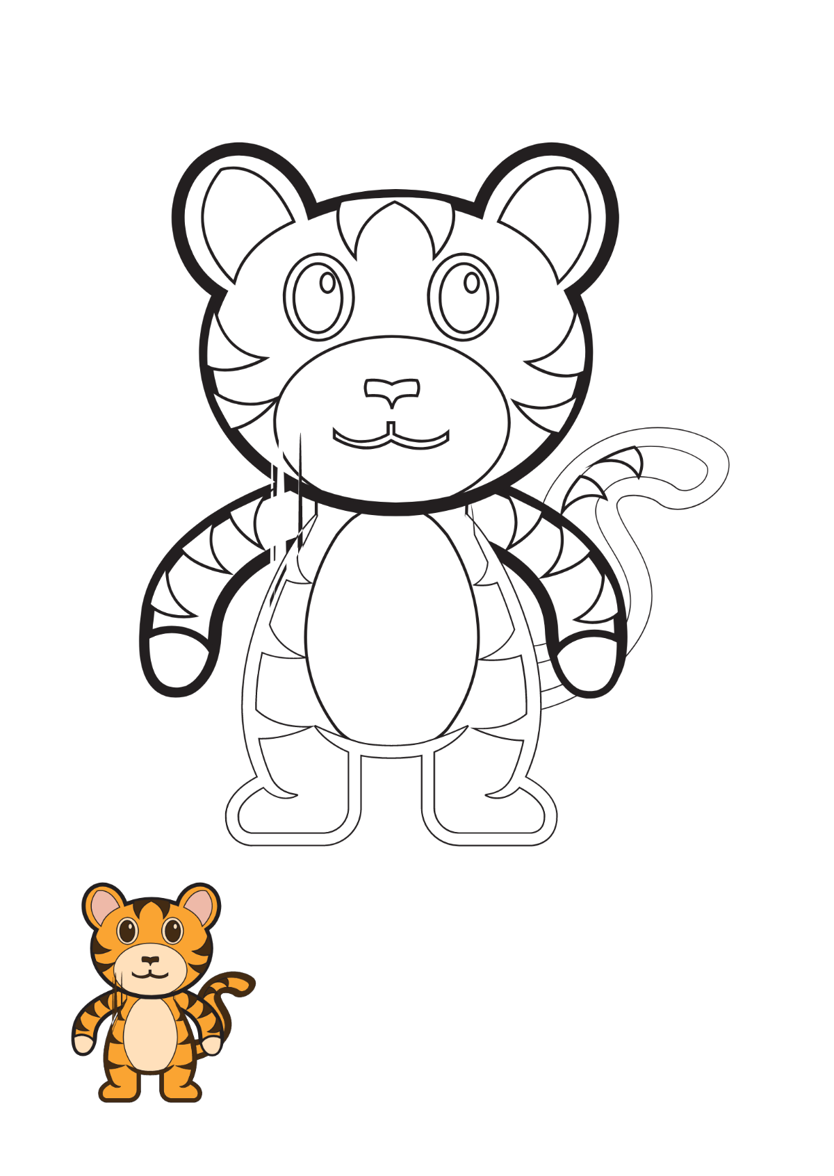 Tiger Mascot Coloring Page Template