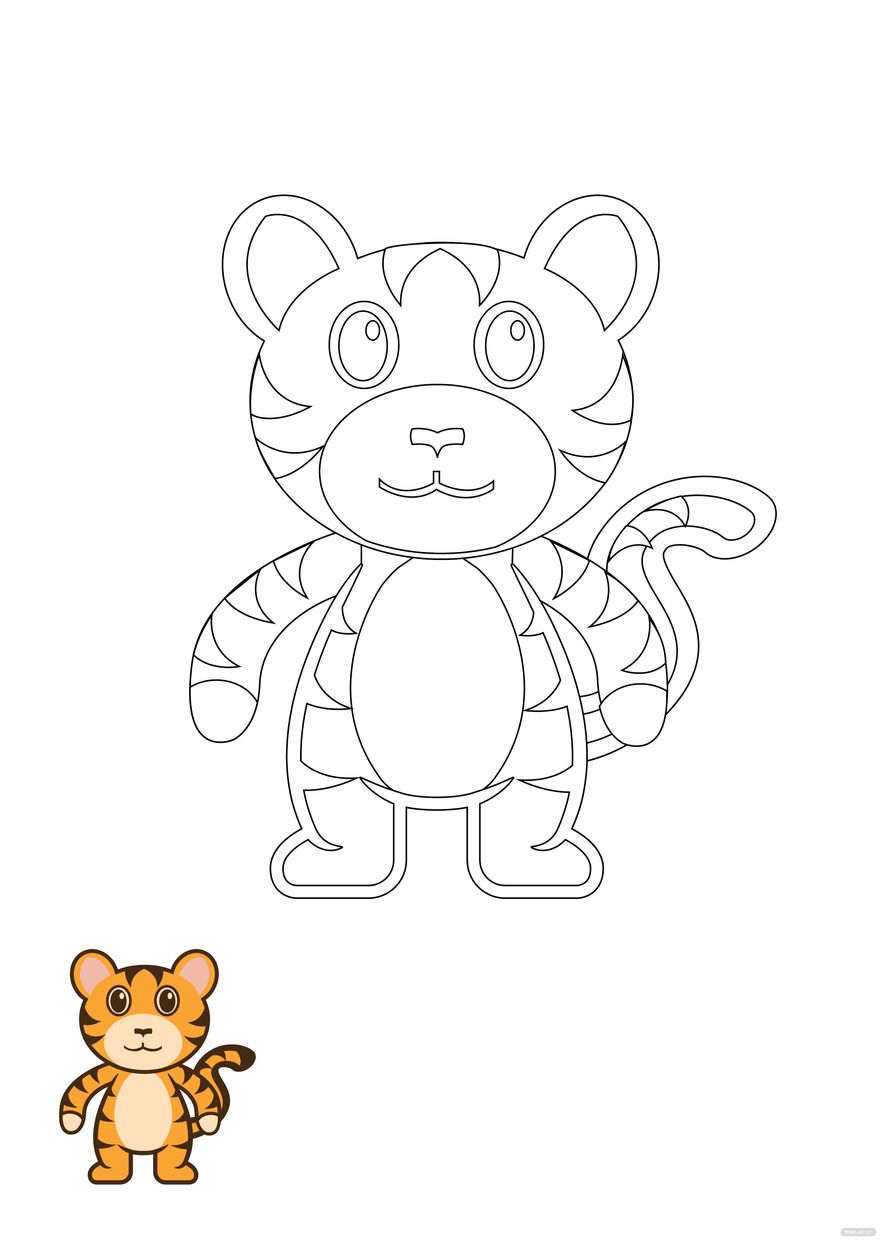 Free Tiger Mascot Coloring Page