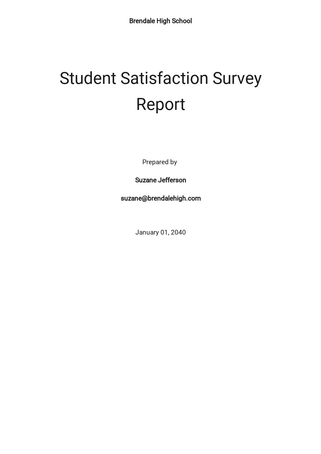 writing a report on a survey