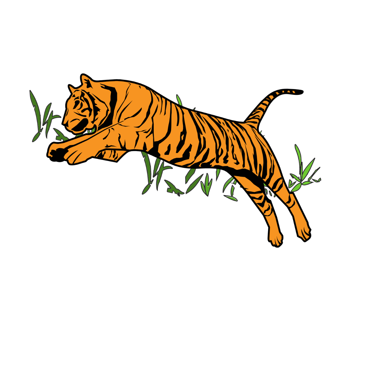 Leaping Tiger Clipart Template