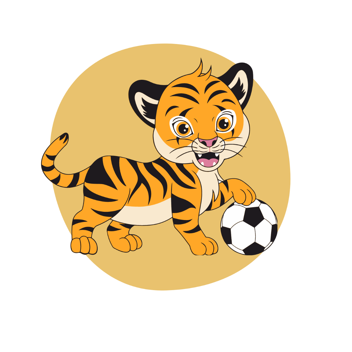 Baby Tiger Clipart Template