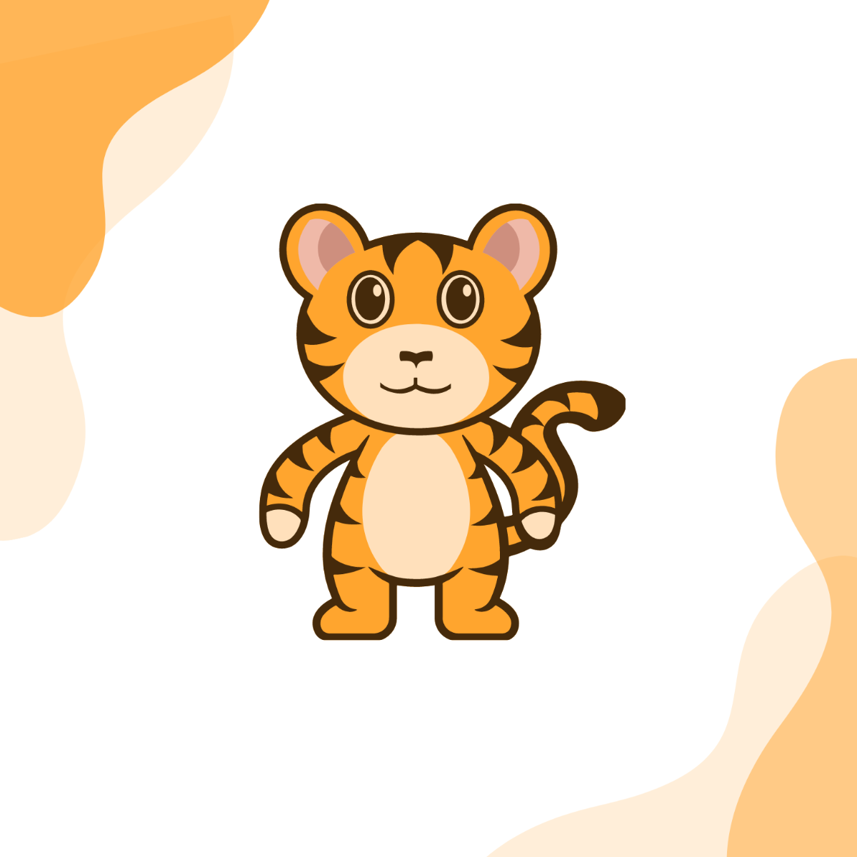 Tiger Mascot Clipart Template