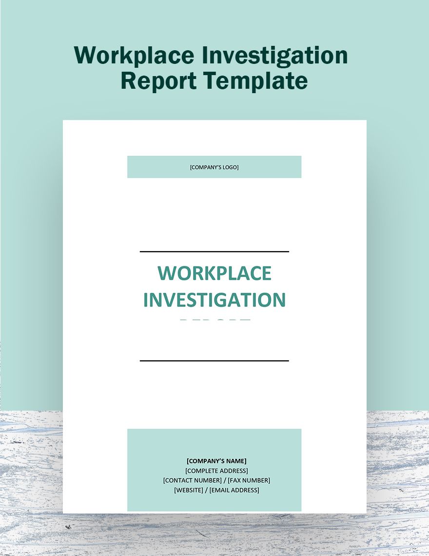 Free Workplace Investigation Report Template