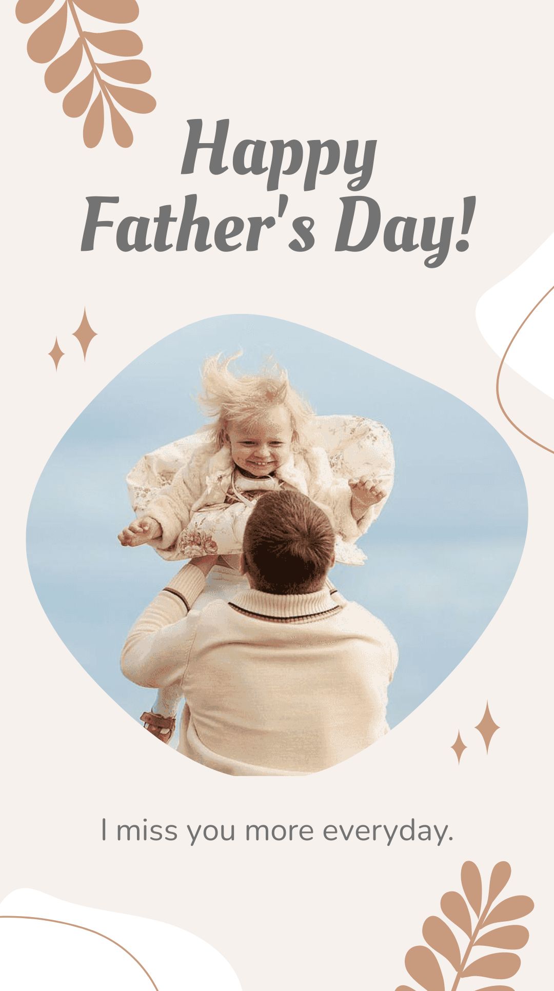 Fathers Day Miss You Whatsapp Status Template