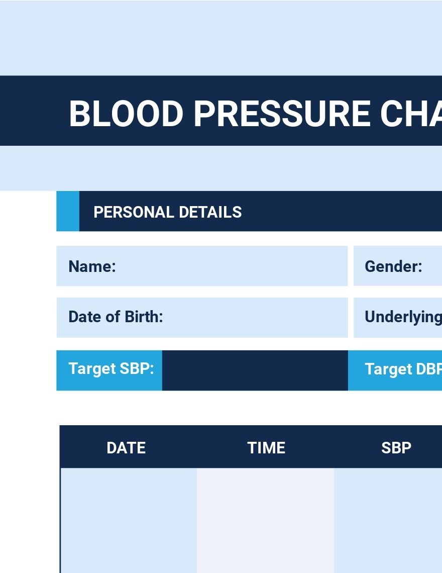 Pediatric Blood Pressure Chart PDF Template