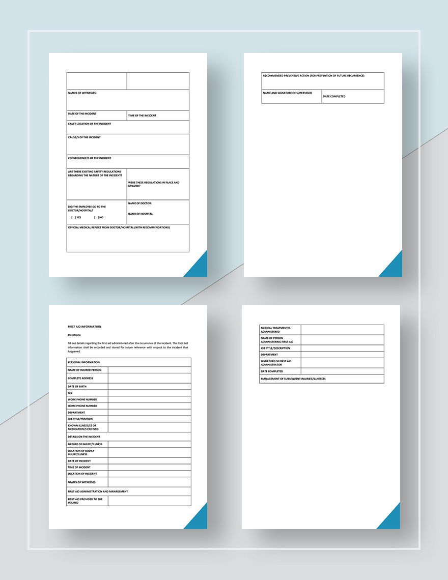 Workplace Incident Report Template