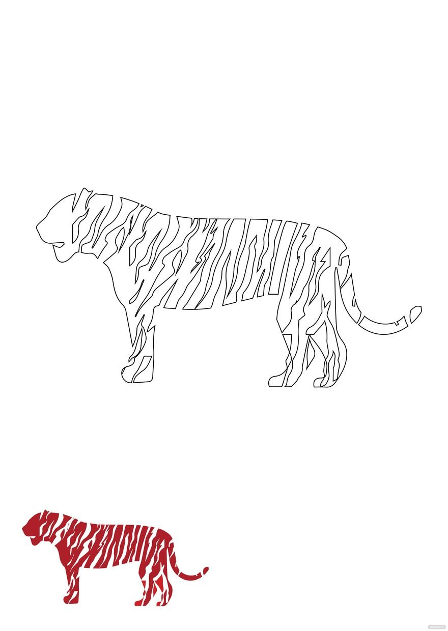 Free Abstract Tiger Coloring Page