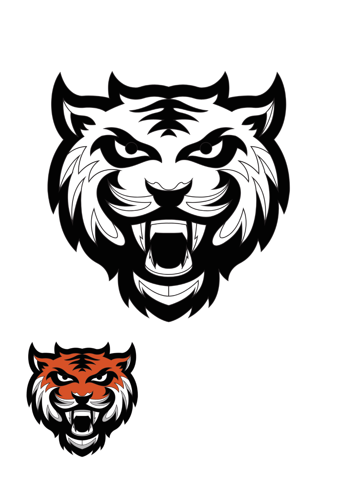 Fierce Tiger Coloring Page Template