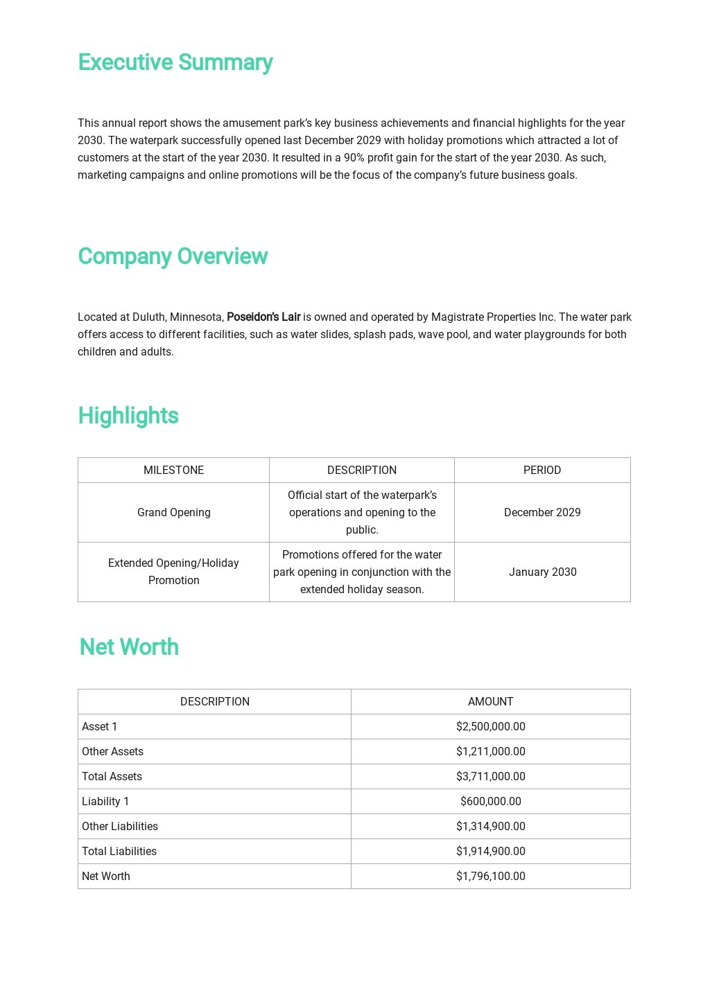 Year End Report Template [Free PDF] Google Docs, Word