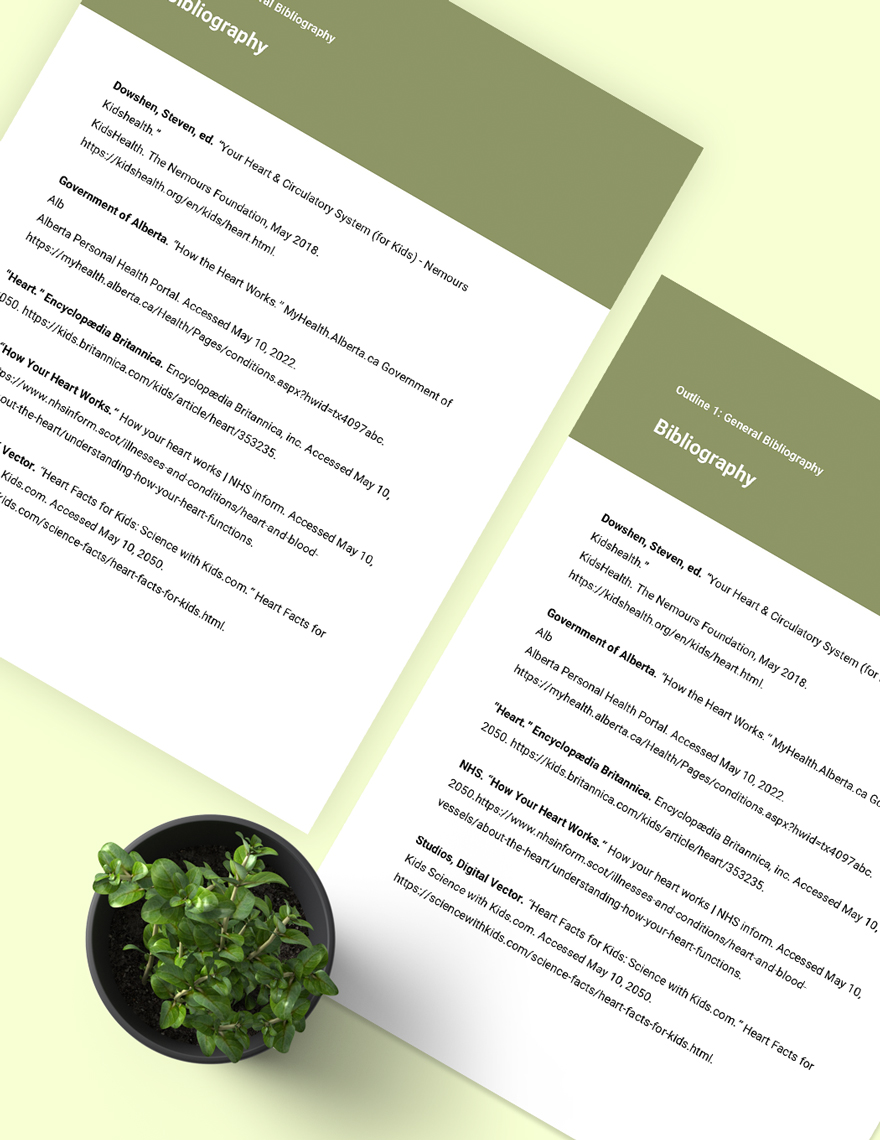 Elementary Bibliography Template