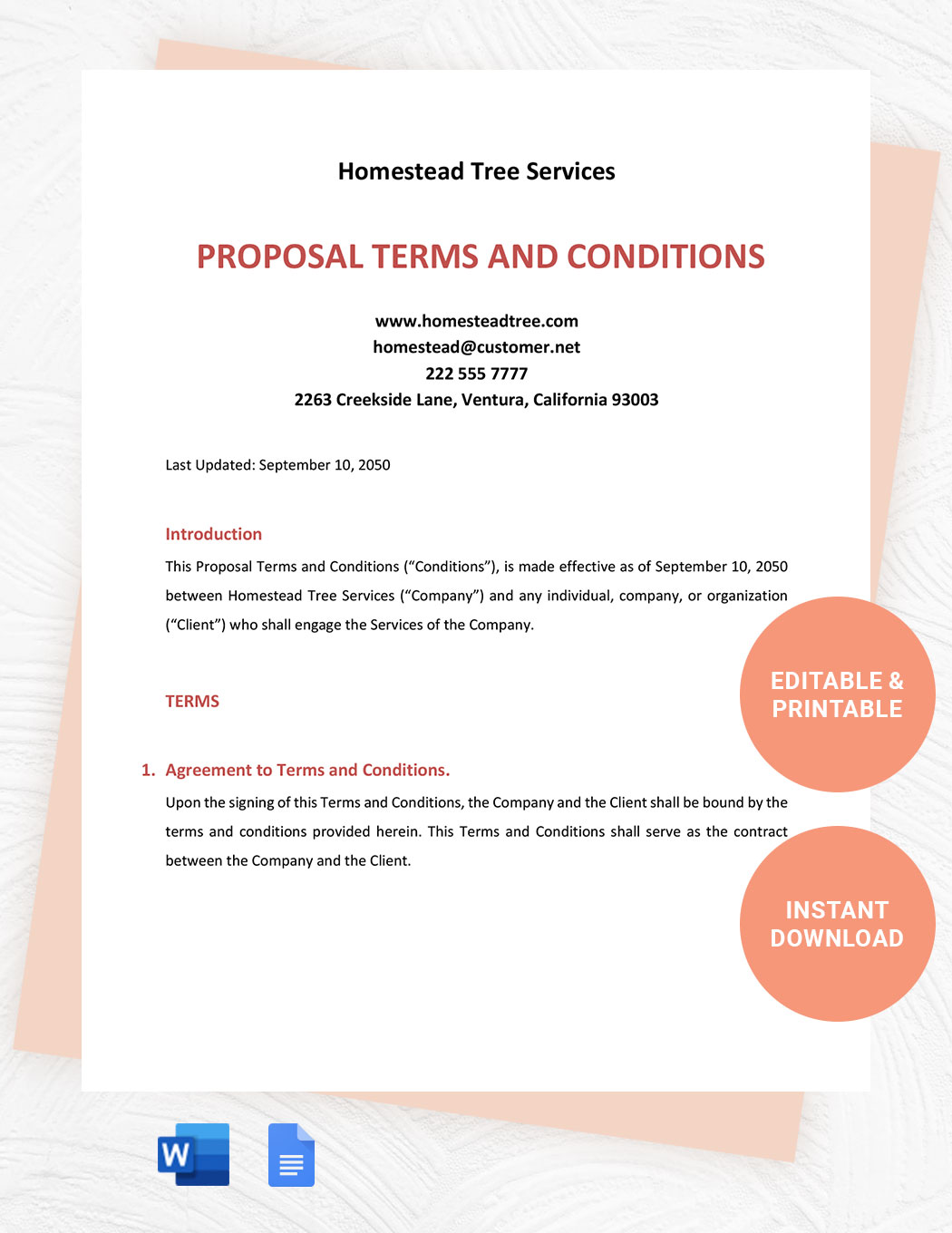 Online Shop Terms And Conditions Template Word