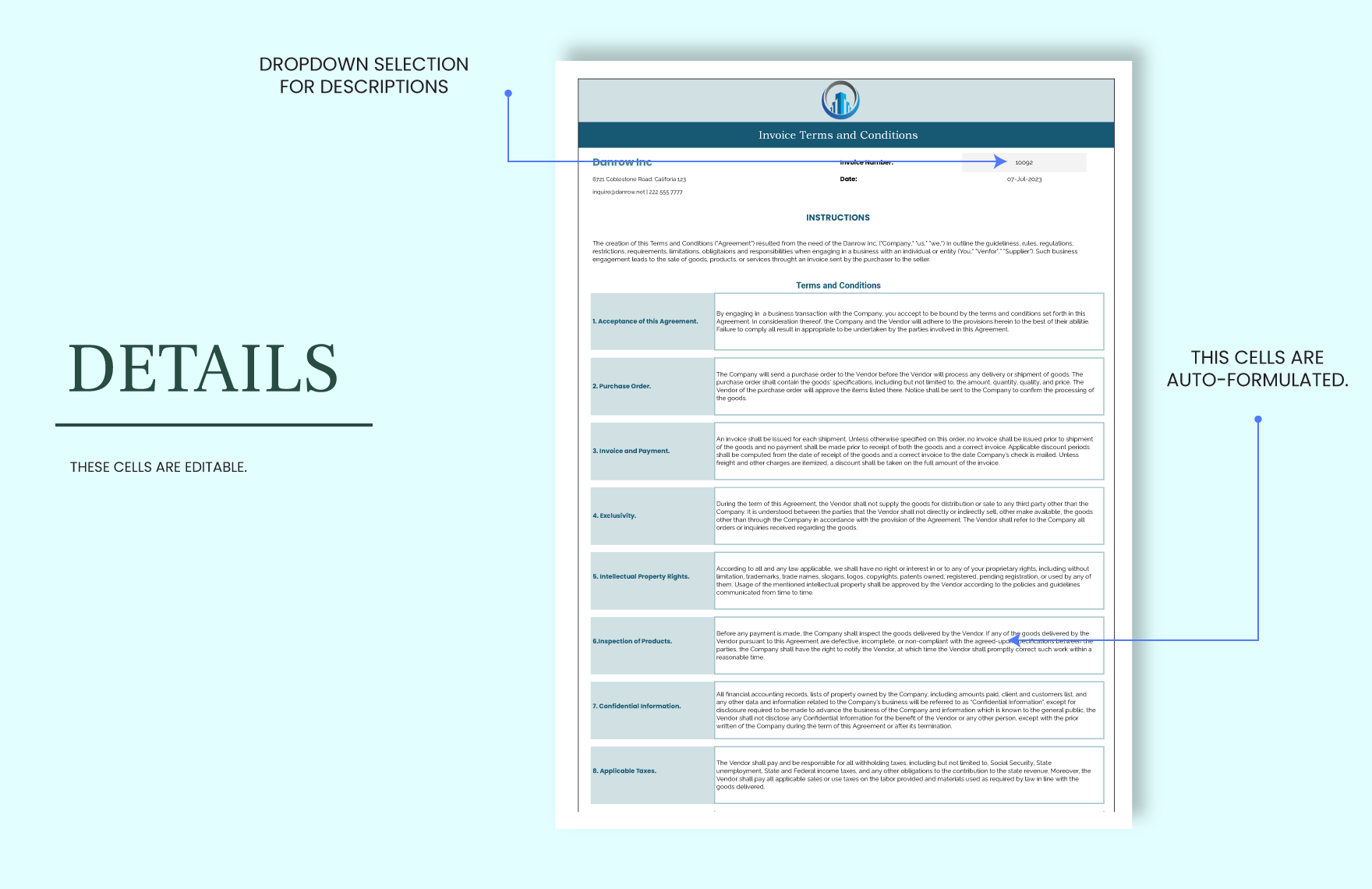 Invoice Terms And Conditions Template