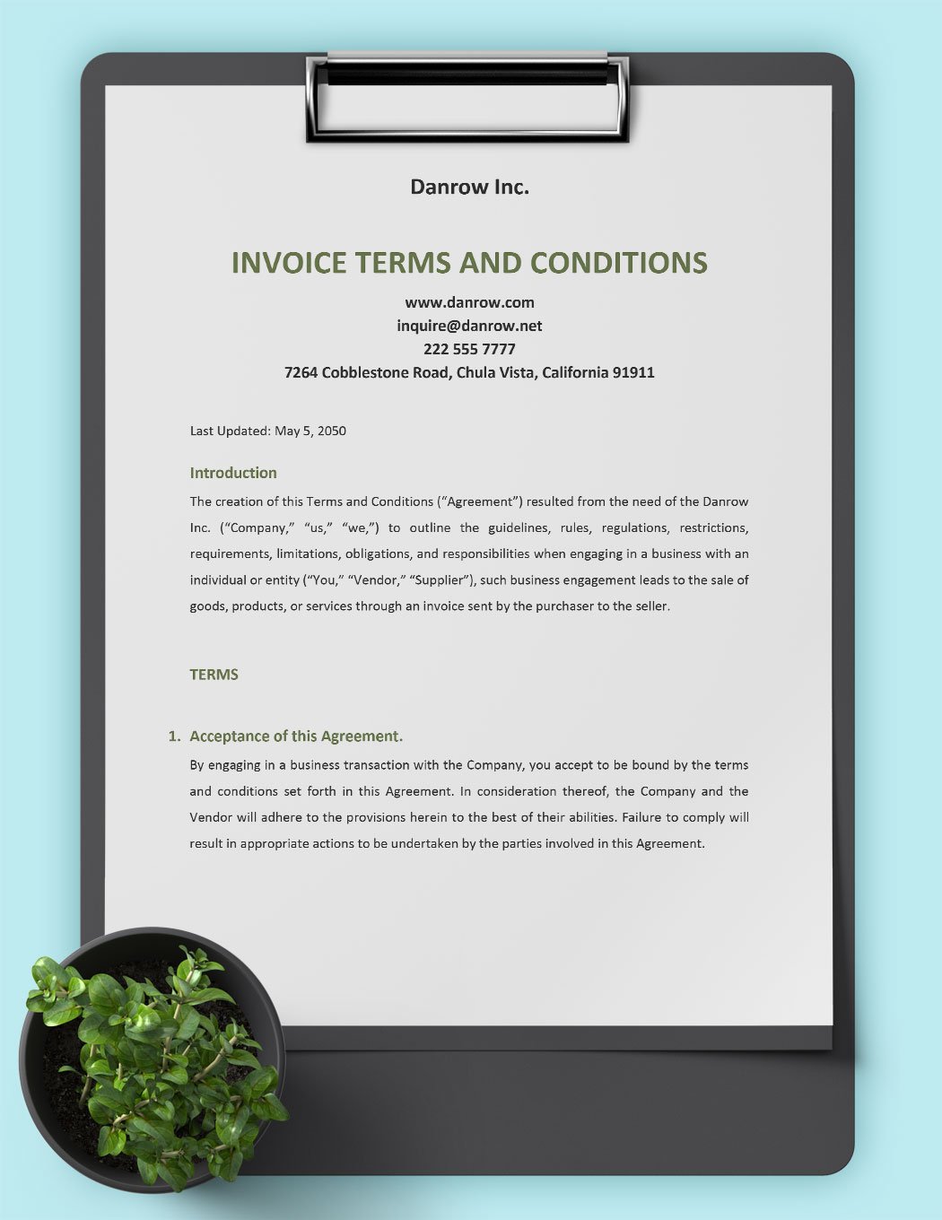 Invoice Terms And Conditions Template Google Docs Word Template net