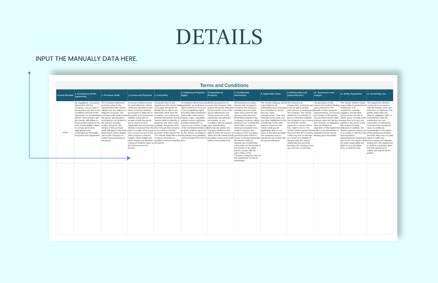 Invoice Terms And Conditions Template